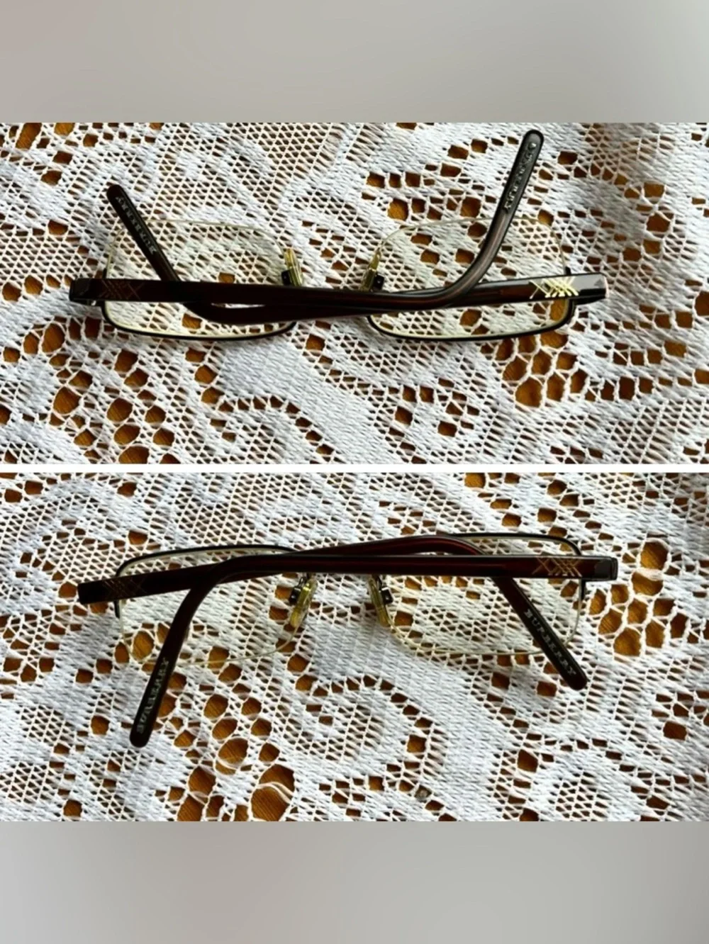 Burberry half rim glasses & case 1044 - 51 19 140 - frames